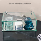 Caixa Organizadora De Vidro Com Tampa Abre Fácil Multiuso