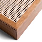 Caixa Organizadora Decorativa De Bambu 4 Nichos De Palha Xadr