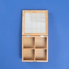 Caixa Organizadora Decorativa De Bambu 4 Nichos De Palha Xadr