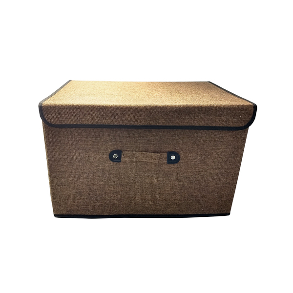 Caixa Organizadora Em Linho 46cm X 30cm X 29cm Marrom