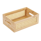 Caixa Organizadora de Bambu Palhinha Bege 23x16x9cm Oikos