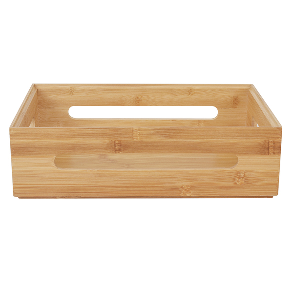 Caixa Organizadora Empilhável Bambu Bege 23,5x9x32 cm Oikos