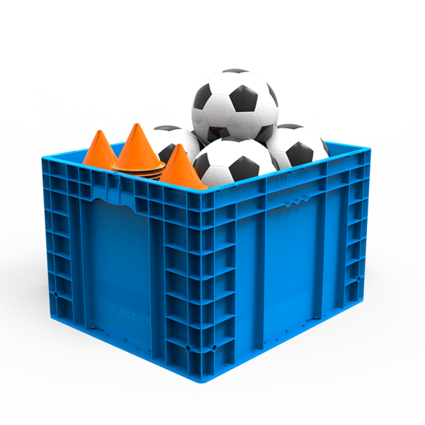 Caixa Organizadora Euro 95l - 600x500x400 Mm  Azul Claro