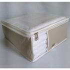 Caixa Organizadora Nécessaire Tam M Nylon Pvc Zíper Creme