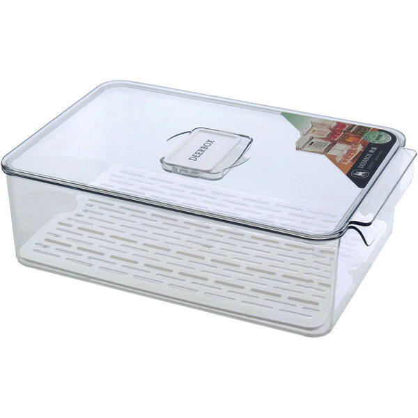 Caixa Organizadora Para Geladeira Com Tampa Acrilico 10x21x32