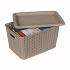 Caixa Organizadora de Plástico Cinza 5L 14,3x26,2x19cm São Bernardo
