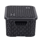 Caixa Organizadora Plástico 2L 9,2x15,4x9,2cm Preto Rattan Nitron
