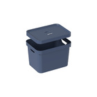 Caixa Organizadora Plástico Azul Indico Cube 18L 36x27x24,5cm OU