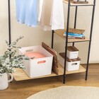 Caixa Organizadora Plástico Branca Canelada com Tampa de Acácia 16,5x12,5x10cm 1,5L Oikos