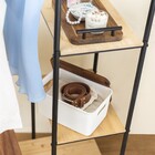 Caixa Organizadora Plástico Branca Canelada com Tampa de Acácia 27,5x18x13cm 6L Oikos