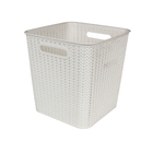 Caixa Organizadora Plástico Ratan Branco 16,5L 28,5x28,5x52cm São Bernardo
