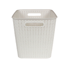 Caixa Organizadora Plástico Ratan Branco 16,5L 28,5x28,5x52cm São Bernardo