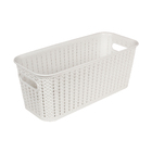 Caixa Organizadora Plástico Ratan Branco 5,5L 35x15,1x13,5cm São Bernardo