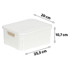 Caixa Organizadora Plástico Branco 4L 10,7x25,5x20cm Rattan Nitron