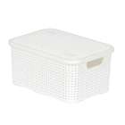 Caixa Organizadora Plástico Branco 8,5L 14,8x22,5x32cm Rattan Nitron