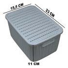 Caixa Organizadora Plástico Cinza 14l Tampa Plasútil