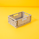 Caixa Organizadora Plástico Dobravel 2,3L Cinza Oikos