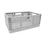 Caixa Organizadora Plástico Dobravel 6,5L Cinza Oikos