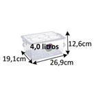 Caixa Organizadora Plástico Incolor 4L 12,57x26,9x19,1cm Bel Ordene
