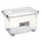 Caixa Organizadora Plástico Incolor 56,1L 37,1x38,5x56,4cm Top Stock Sanremo