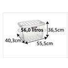Caixa Organizadora Plástico Incolor 56L 36,5x40,3x55,5cm Organização Plasútil