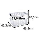 Caixa Organizadora Plástico Incolor 78L 40,1x45,3x63,5cm Organização Plasútil
