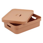 Caixa Organizadora Plástico Laranja 13x35,5x45cm 16L OU