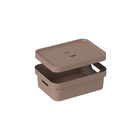 Caixa Organizadora Plástico Marrom Amêndoa Cube 10,5L 36,5x27,5x13cm OU