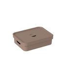 Caixa Organizadora Plástico Marrom Amêndoa Cube 16L 45x35,5x13cm OU