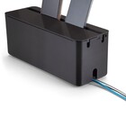 Caixa Organizadora Porta Fios e Suporte para Celular Plástico Preto 12,4x11x30,5cm Arthi