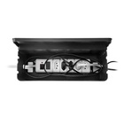 Caixa Organizadora Porta Fios e Suporte para Celular Plástico Preto 12,4x11x30,5cm Arthi