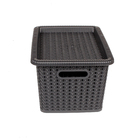Caixa Organizadora Plástico Ratan Preto 5L 14,3x19x26,2cm São Bernardo
