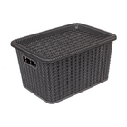 Caixa Organizadora Plástico Ratan Preto 5L 14,3x19x26,2cm São Bernardo