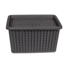 Caixa Organizadora Plástico Ratan Preto 5L 14,3x19x26,2cm São Bernardo