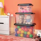 Caixa Organizadora Plástico Preto Descomplica 10L 21,2x34,5x24cm Uz Utilidades