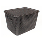 Caixa Organizadora Plástico Ratan Preto 20L 24x29,5x38cm São Bernardo