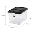 Caixa Organizadora Plástico Preto Descomplica 22L 26,2x43,3x30,7cm Uz Utilidades