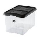 Caixa Organizadora Plástico Preto Descomplica 22L 26,2x43,3x30,7cm Uz Utilidades