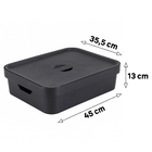 Caixa Organizadora Plástico Preto 45x35x13 cm 16L OU