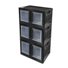 Caixa Organizadora Plástico Preto Dobrável 30L 30,7x29,8x48,7cm Arqplast