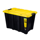 Caixa Organizadora Plástico Preto e Amarelo VIG 55L 34x42,8x62,7cm Ordene