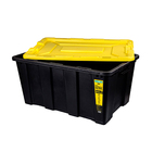 Caixa Organizadora Plástico Preto e Amarelo VIG 100L 36x51,5x77,2cm Ordene