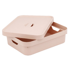 Caixa Organizadora Plástico Rosa 13x35,5x45cm 16L OU