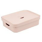 Caixa Organizadora Plástico Rosa 13x35,5x45cm 16L OU