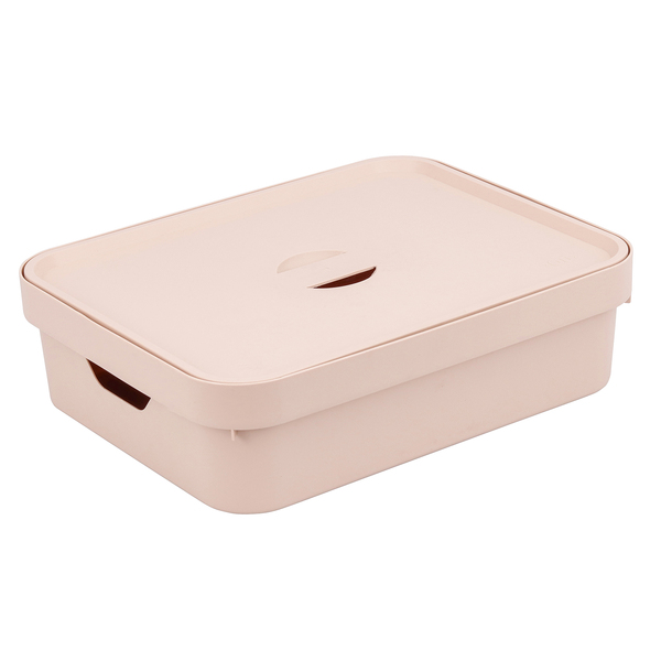 Caixa Organizadora Plástico Rosa 13x35,5x45cm 16L OU