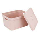 Caixa Organizadora Plástico Rosa 24,5x36x46cm 32L OU
