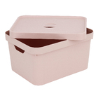 Caixa Organizadora Plástico Rosa 24,5x36x46cm 32L OU