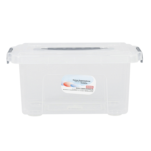 Caixa Organizadora Plástico Transparente 4L 13x17x27cm São Bernardo