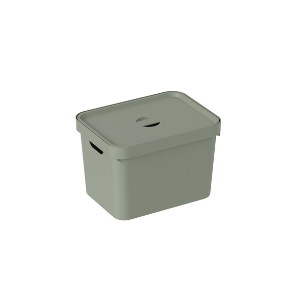 Caixa Organizadora Plástico Verde Cactus Cube 18L 36x27x24,5cm OU