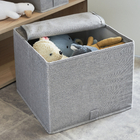 Caixa Organizadora Poliéster Cinza EVO'M 36L 29x36x35cm Spaceo